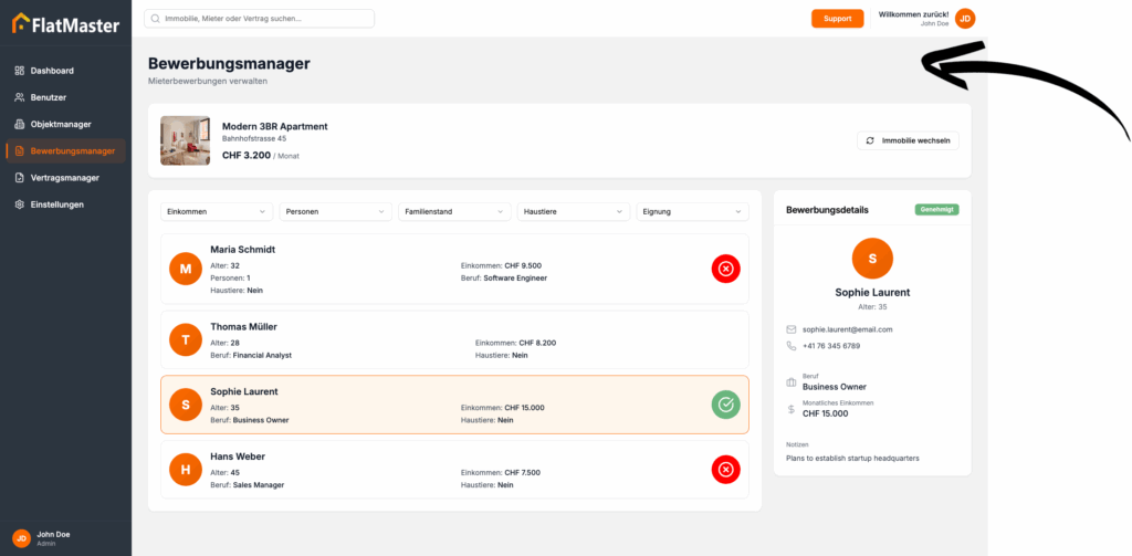 Bewerbungsmanager FlatHire